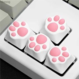 Keyboards Metal and Silicone Cat Paw Shape Keycap Cat Claw Keycap for Mechanical Keyboard YQ240123