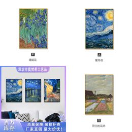Oil Painting Van Gogh Starry Sky Restaurant Living Room Sofa Background Wall World Famous Porch Decorative Drop Delivery Ototd