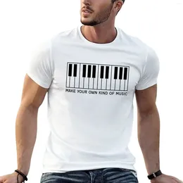 Men's T Shirts Piano Keyboard T-Shirt Boys White Graphic Tees Shirt Plain Men