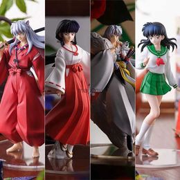 アクションおもちゃの数字16-20cmアニメinuyasha sesshoumaru higurashi kagome kikyo kikyo figure car decor statue pvc collectible model gugrine toys