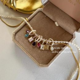 Bangles Vintage Color Diamond Pendant Choker Necklace Snake Bone Chain Diy Stacked Wearing Collarbone Chain Female