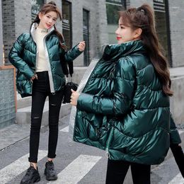 Women's Down Shiny Jacket Female 2024 Thicken Warm Coats Parka Ladies Loose Outerwear Padded Streetwear Clothing