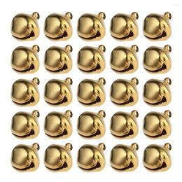 Party Supplies 100pcs Christmas Craft Bell 12mm DIY Xmas Beads For Holiday Decoration Charms Jewellery Making ( Golden )