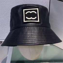 Women Black Baseball Cap Designers Bucket Hat Leather Fedora Hip Hop Man Luxury Peaked Caps Trend PU Casquette Letter Embroidery Bonnet