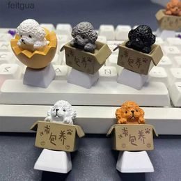 Keyboards Keyboards Cartoon keycaps For Mechanical Keyboard Keycaps Artisan Anime Kawaii Keycap PBT Axis Cherry MX Custom Cute Cat Dog DIY Key Cap YQ240123