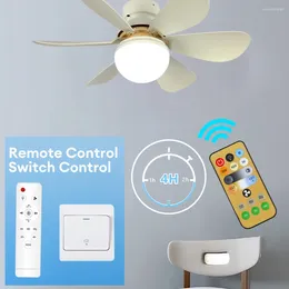 Other Bird Supplies Ceiling Fans For Bedroom Living Room With Remote Control Light LED Lamp Fan E27 Silent Small AC85-265V