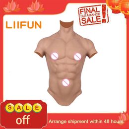 Silicone Realistic Suit Men Male Chest Fake Belly Artificial Simulation Muscles Cosplay Muscle Crossdresser Costume