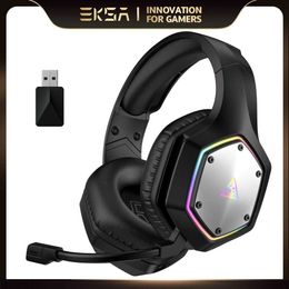 Headsets EKSA 2.4GHz Wireless Headphones E1000 WT 7.1 Surround Wired Gaming Headset Gamer with ENC Mic Low Latency for PC/PS4/PS5/Xbox J240123