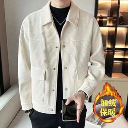 Men's Jackets Corduroy Jacket With Casual Stripes And Trendy Collar - Autumn/Winter Collection