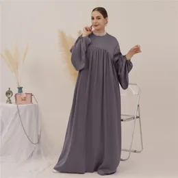 Ethnic Clothing Modest Women Muslim Maxi Abaya Dress Loose Kaftan Prayer Long Sleeves Dubai Turkey Islamic Caftan Robe Gown Ramadan Eid
