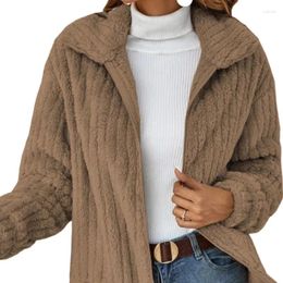 Women's Jackets Coats 2024 Autumn Winter Vintage Plush Casual Zipper Cardigan Polo Short Jacket Long Sleeve Elegant Outerwear Female