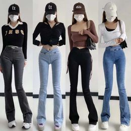 Designer-Jeans für Damen, Markenkleidung, Mode, Cargo-Jeans, hohe elastische Hose, Taillenpassung, schlanke Hüfte, sexy Schlaghose für Frauen