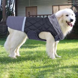 Dog Apparel Winter Reflective Warm Clothes Waterproof Padded Jacket Reversible Wearable Cotton Coat Adjustable