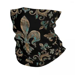 Scarves Vintage Fleur-De-Lys Bandana Neck Gaiter Fleur De Lis Lily Flower Balaclavas Mask Scarf Multi-use Cycling Fishing For Men Women