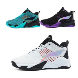 Boys Basketball Shoes White Black Blue Youth Sports Trainers Student Outdoor Competition Training Non-slip Sneakers Mens Womens Mesh Footwear For Man Woman A011