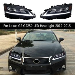 For Lexus GS GS250 GS350 LED Headlight Assembly 12-15 Car Head Lamp DRL Daytime Running Light Streamer Turn Signal High Beam Angel Eye