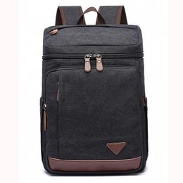 Bags Canvas Backpack Vintage School Bag Travel Rucksack Fits 14'' Laptop Daypack College Student Bookbag For Men Shoulder Satchel