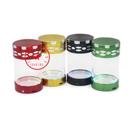 Cool USB LED Lamp Colorful Aluminium Alloy Smoking 63MM Herb Tobacco Grind Spice Miller Grinder Crusher Grinding Chopped Hand Muller Handpipes Cigarette Holder DHL