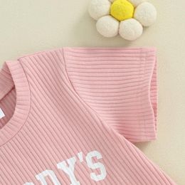 Clothing Sets Baby Girl Clothes Toddler Daddys Girls Summer Outfit Cute Infant Ribbed T Shirt Shorts 2pcs Set Born Suit