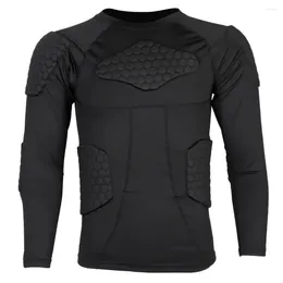 Racing Jackets Youth Adult Padded Compression Shirts Long Sleeve Chest Protective Sports Workout Safety For Football Hockey