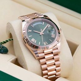 Luxury Men Wristwatch High end Top Quality Rose Gold Chocolate Baguettes Dial Sapphire Movement Mechanical Automatic Watches