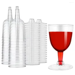 Disposable Cups Straws 20Pcs Clear Plastic Wine Glass 5oz Shatterproof Goblet Reusable Champagne Catering Weddings Dessert
