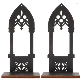 Candle Holders 1 Pair Candlestick Wooden Holder Stand Vintage Home Decor Living Room Table
