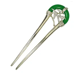 Hair Clips Hairpin Jewelry Vintage Style Green End Smooth Headdress For Gown Dress Hairstyle Making Tool