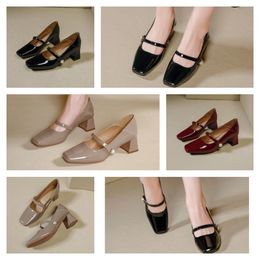 heel Classics slingback heels shoes heels Beach Thick Dress Shoe lady Leather High heel pump for designer 36-40