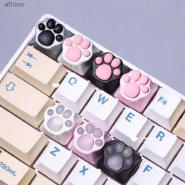 Keyboards Keyboards Cat Claw Key Cap Games Cat Paw DIY Key Cap for Mechanical Keyboard Bear Claws Soft Feel Silicone Backlit Aluminium Alloy Keycaps YQ240123