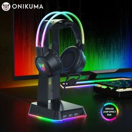 Headsets ONIKUMA RGB Gaming Headphones with HD Flexible Mic 3.5mm Gaming Headsets For PC Xbox PS4 PS5 Switch Computer Games J240123