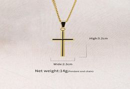 Fashion Charm Mens 18k Gold Cross Pendant Necklaces Hip Hop Jewellery Stainless Steel Chain Men Silver Necklace For Women Gifts7870153