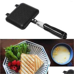 Pans Dual Sided Heating Cooking Pan Tool Ham Burger Omelette For Gas Stove Drop Delivery Home Garden Kitchen Dining Bar Cookware Dh37I