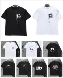 Designer Mens T-shirt Black and White Classic Brand Embroidery Printed Letters Pure Cotton Anti-wrinkle Hip Hop Street Casual Trend for Men Womenm-3xl