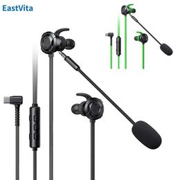 Cell Phone Earphones M76 Wired Headphones L-Shaped Type C Jack Stereo Sound Noise Isolating Wired Gaming Earbuds With 1.2M Cable Earphones J240123
