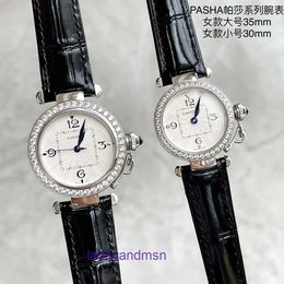 Pasha de Carter series ladies watches imported Swiss quartz movement Italian calfskin strap sapphire crystal mirror with original box 7U4U