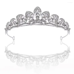 Hair Clips Bridal Tiara Headpiece Silver Color Crystal Wedding Crown Accessories Women Birthday Party Rhinestone