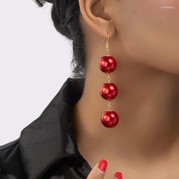 Dangle Earrings Korean Multi-color Pearl Long Tassel Drop Earring For Women Vintage Statement Beads Pendant Parrty Jewelry