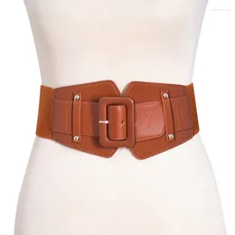 Belts Luxury Ladies Wide Belt Elastic Vintage Buckle Fashion Wild Pin Women's Waist Seal
