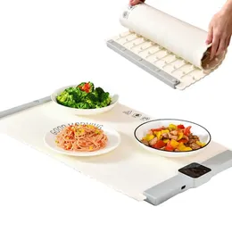 Table Mats US Plug Rectangular Food Warmer Mat Silicone Electric Warming Tray Portable Board Pad Decoration