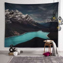 Tapestries Nature Mountains Lake View Wall Art Tapestry Dormitory Room Aesthetic Decoration Living Bedroom HomeL240123