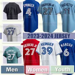 27 Vladimir Guerrero Jr. 11 Bo Bichette Baseball Jersey 36 Davis Schneider Toronto 39 Kevin Kiermaier 4 George Springer Blue Jays Daulton Varsho Chad Green Alek Manoah