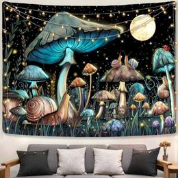 Tapestries Psychedelic Mushroom Tapestry Divination Psychic Wall Hanging Hippie Boho Cute Room Decoration Magic Tapestries Art Home Decor