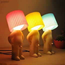 Desk Lamps Table Lamp Creative New Naughty Boy Desk Light Unique LED Reading Lighting Colorful Night Light to Children's Gift with Switch YQ240123