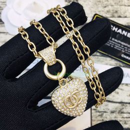 canali di gioielli collana piena di diamanti collana di amore catena di osso di serpente ciondolo a cuore di pesca rete rossa alta accessori di abbigliamento collana