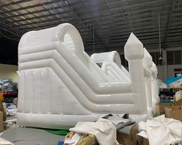 wholesale Super large commercial Bounce House Inflatable White Double slides Bouncy with slide Bouncy Castle Air Bouncer Combo For Kids Adults