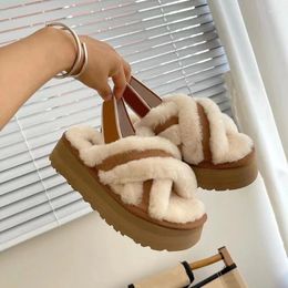 Sandals Maomao For Women Outerwear 2024 Cross Thick Sole Casual Sandal One Piece Open Toe Cake Cotton Drag