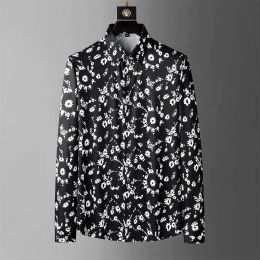 Brand Clothing Flower Shirts Men 2024 Spring Long Sleeved Casual Business Formal Dress Shirts Social Party Streetwear Blouse 5XL