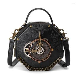 Shoulder Bags Steampunk Single Vintage Women Handbags Gothic Messenger Crossbody Bag Ladies Rivet Top-Handle Pack