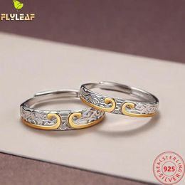 Rings 925 Sterling Silver Monkey King Spell Open Couple Ring For Women Men Implication Life Long Love Valentine's Day Gift Jewellery